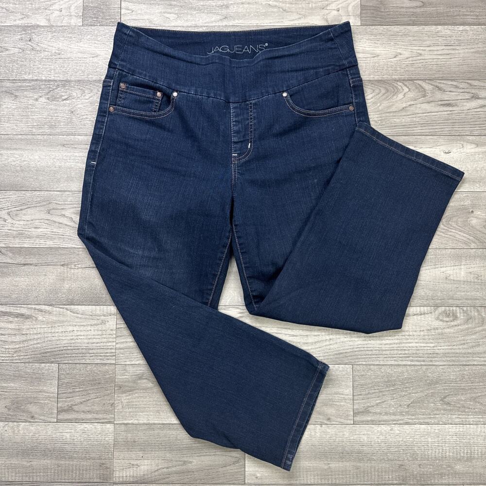 JAG Jeans High Rise Straight Crop Denim Jeans Dark Wash sz 12